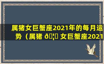 属猪女巨蟹座2021年的每月运势（属猪 🦆 女巨蟹座2021年的每月运势怎么样）